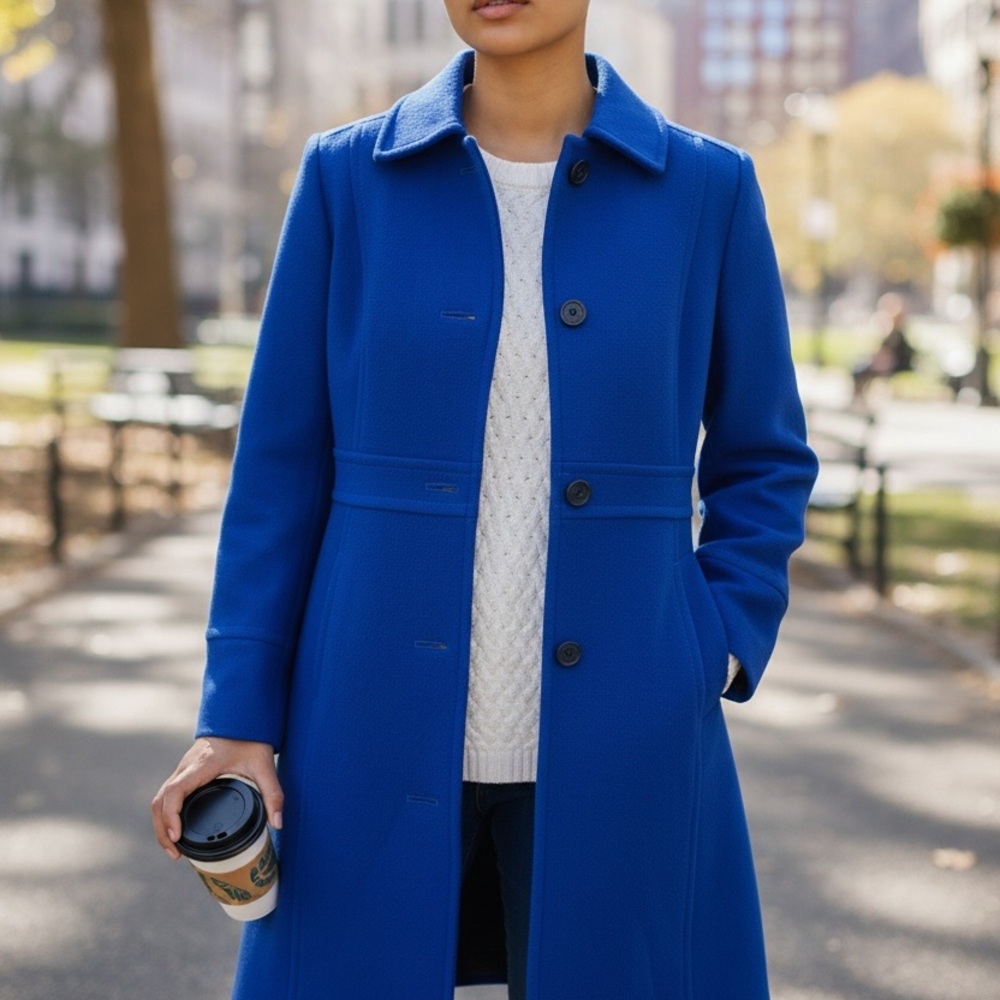 J. Crew Vibrant Blue Trench Coat